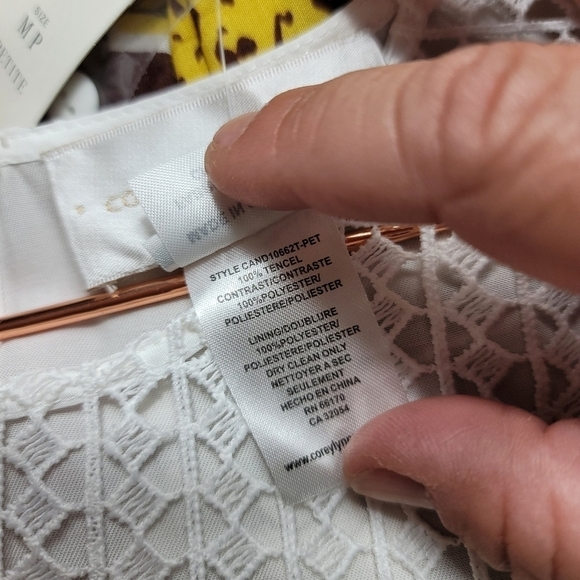 NWT Corey Lynn Calter White Dawn Lace Swing Dress MP Trumpet Sleeves Tencel - Picture 14 of 16